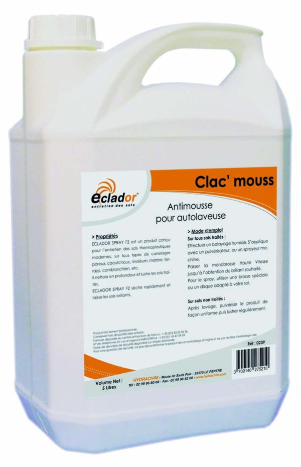 Antimousse pour détergent CLAC'MOUSS - 1619 - Bidon 5L