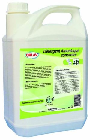 ORLAV - 226 - Détergent ammoniaqué concentré 6% - Bidon 5L