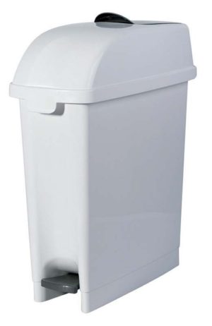 Container 22L blanc à pédalle pour sachets périodiques